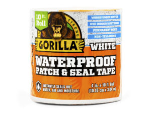 Gorilla Waterproof Patch & Seal Tape, 4 in. x 10 ft./Roll (10.16 cm x 3.04 m) - White