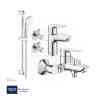 GROHE BauEdge Bundle 106 ( Basin Mixer + Shower Mixer + Shower Set +2 Angle Valves)