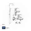 GROHE Bundle 109 ( Basin Mixer + Shower Mixer + Big Shower Set + 2 angle Valves )