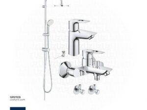 GROHE Bundle 109 ( Basin Mixer + Shower Mixer + Big Shower Set + 2 angle Valves )
