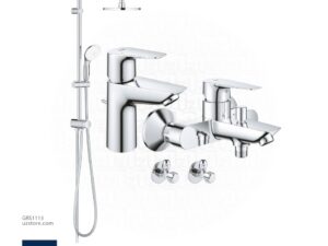 GROHE Bundle 113 ( Basin Mixer + Shower Mixer + Rain Shower Set + 2 angle Valves )