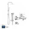 GROHE Bundle 118 (Bauedge New Shower Mixer + Rain Shower Set + Shattaf + Angle Valve)