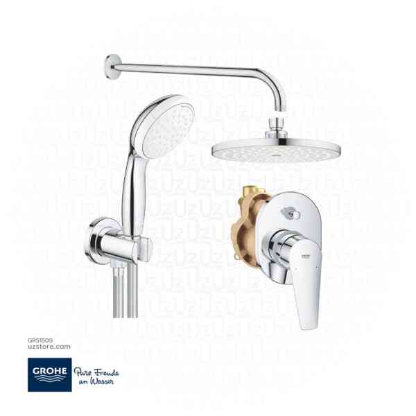 GROHE Concealed Shower Bundle 509 (BauEdge OHM set bath +Concealed body+ Head Shower 20 cm + Hand Shower set +shower arm 40 cm )