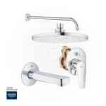 GROHE Concealed Shower Bundle 515 (BauEdge OHM set bath +Concealed body+ Head Shower 20 cm +shower arm 40 cm +Bath spout )
