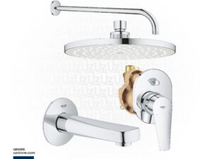 GROHE Concealed Shower Bundle 515 (BauEdge OHM set bath +Concealed body+ Head Shower 20 cm +shower arm 40 cm +Bath spout )
