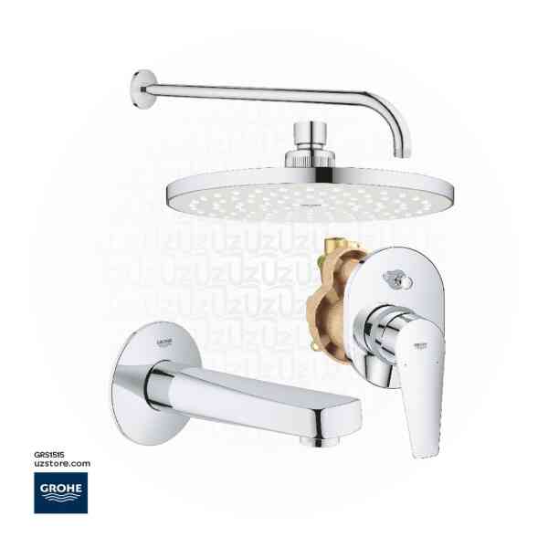 GROHE Concealed Shower Bundle 515 (BauEdge OHM set bath +Concealed body+ Head Shower 20 cm +shower arm 40 cm +Bath spout )