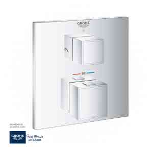GROHE Grohtherm Cube Safety shower mixer for 2 outlets with integrated shut off/diverter valve , 24154000 , chrome