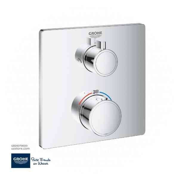 GROHE Grohtherm Safety shower mixer for 2 outlets with integrated shut off/diverter valve , 24079000 , chrome