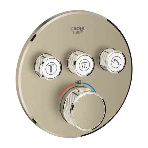 GROHE Grohtherm SmartControl Safety mixer for concealed installation with 3 valves , 29121EN0 , brushed nickel