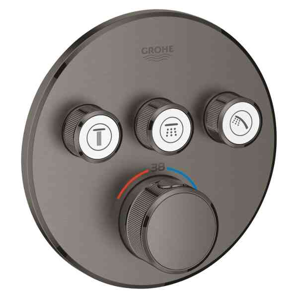GROHE Grohtherm SmartControl Safety mixer for concealed installation with 3 valves , 29121AL0 , brushed hard graphite