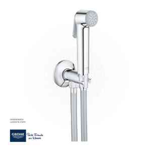 GROHE Tempesta-F Wall holder set with self-closing angle valve , 1 spray , 26358000 , chrome