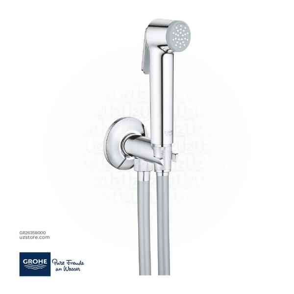 GROHE Tempesta-F Wall holder set with self-closing angle valve , 1 spray , 26358000 , chrome