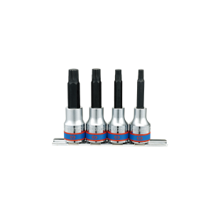 King Tony 4 PC. 1/2" Drive Long Spline Bit Socket Set - 4136PR