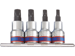 King Tony 4 PC. 1/2" Drive Spline Bit Socket Set - 4126PR