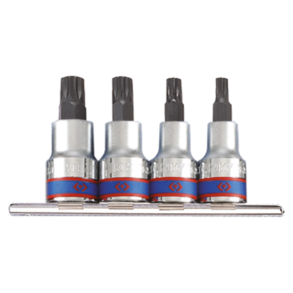 King Tony 4 PC. 1/2" Drive Spline Bit Socket Set - 4126PR