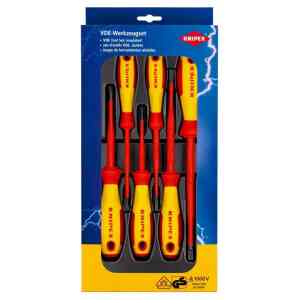 Knipex 6 Pc. VDE Slotted/Phillips® Screwdriver Set - 00 20 12 V02