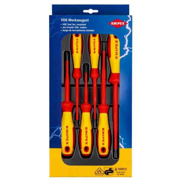 Knipex 6 Pc. VDE Slotted/Phillips® Screwdriver Set - 00 20 12 V02
