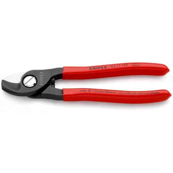 Knipex Cable Shears with Plastic Coated Handles, 165 mm - 95 11 165