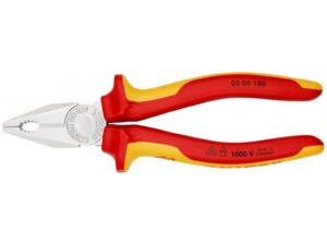 Knipex Combination Pliers Insulated with Multi-Component Grips, 180mm - 03 06 180 SB