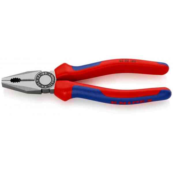 Knipex Combination Pliers with Multi-Component Grips, 180 mm - 03 02 180 SB