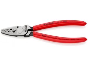 Knipex Crimping Pliers for Wire Ferrules with Plastic Coated Handles, 180 mm - 97 71 180 SB