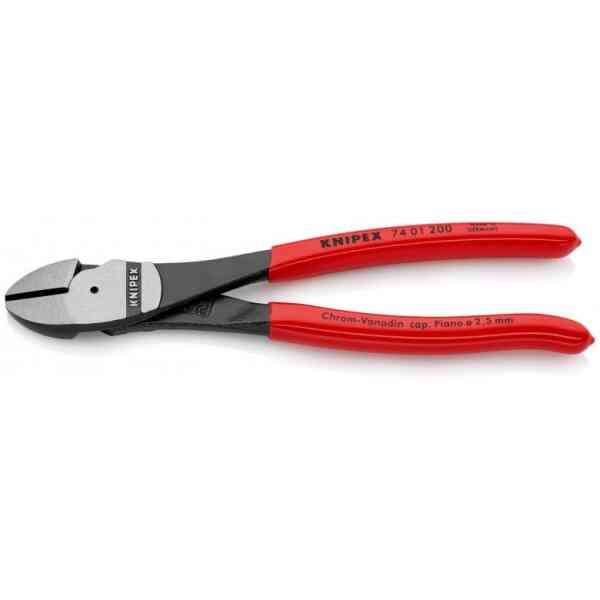 Knipex High Leverage Diagonal Cutter with Plastic Coated Handles, 200 mm - 74 01 200 SB