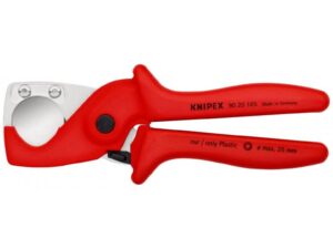 Knipex PlastiCut® Cutter for Flexible Hoses and Plastic Conduit Pipes with Glass Fibre Reinforced Plastic Handles, 185 mm - 90 20 185