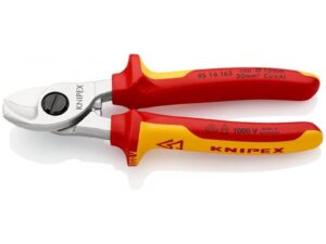 Knipex VDE Insulated Cable Shears with Multi-Component Grips, 165 mm - 95 16 165 SB