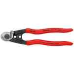 Knipex Wire Rope Cutter, Forged with Plastic Coated Handles, 190 mm - 95 61 190 SB