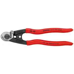Knipex Wire Rope Cutter, Forged with Plastic Coated Handles, 190 mm - 95 61 190 SB