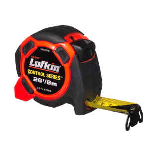 Lufkin 26’/8m Hi-Viz Control Series Wide Yellow Clad Control Power Return Tape Measure - CS8525CME
