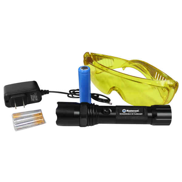 Mastercool High Intensity Rechargeable True UV Flashlight, 50 W - 53518-UV-220