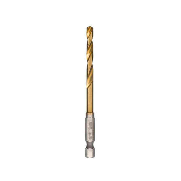 Milwaukee 1 Pc. SHOCKWAVE™ HSS-G TIN Red Hex Metal Drill Bit, 5.0mm - 48894712