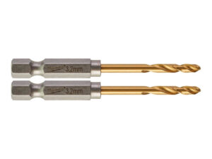 Milwaukee 2 Pc. SHOCKWAVE™ HSS-G TIN Red Hex Metal Drill Bit, 3.2mm - 48894706