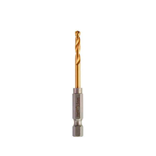Milwaukee 2 Pc. SHOCKWAVE™ HSS-G TIN Red Hex Metal Drill Bit, 3.5mm - 48894707