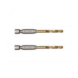 Milwaukee 2 Pc. SHOCKWAVE™ HSS-G TIN Red Hex Metal Drill Bit, 4.0mm - 48894708