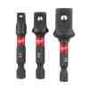 Milwaukee 3 Pc. SHOCKWAVE™ Impact Duty Socket Adaptors, Hex Reception - 4932479228