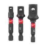 Milwaukee 3 Pc. SHOCKWAVE™ Impact Duty Socket Adaptors, Hex Reception - 4932479228
