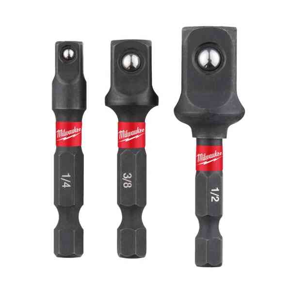 Milwaukee 3 Pc. SHOCKWAVE™ Impact Duty Socket Adaptors, Hex Reception - 4932479228