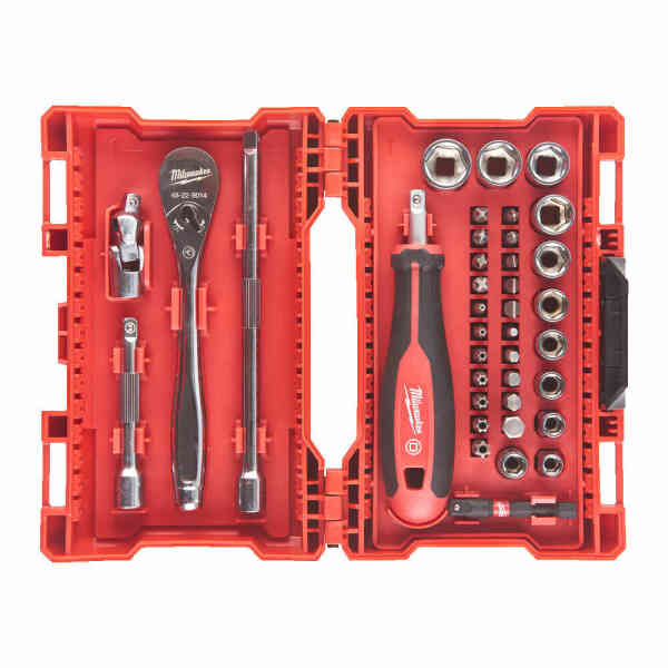 Milwaukee 38 Pc. 1/4" Metric Ratchet, Driver & Socket Set - 4932479096