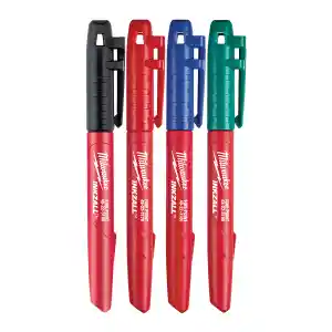 Milwaukee 4-Pack INKZALL™ Coloured Fine Point Markers - 48223106