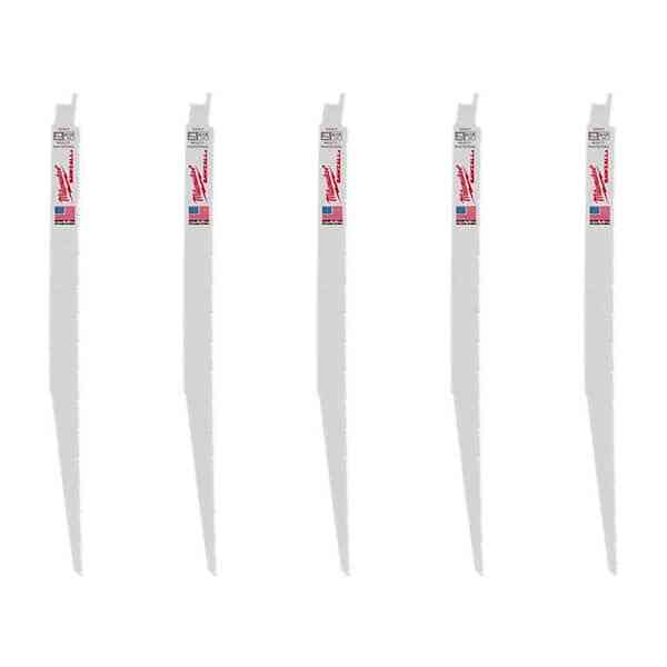 Milwaukee 5 Pc. Multi-Material Universal SAWZALL® Blades, 12″x8/12 TPI – 48005094