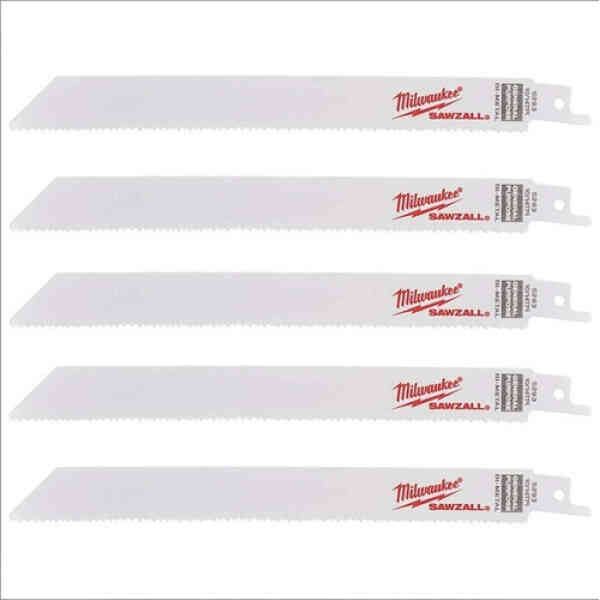 Milwaukee 5 Pc. Multi-Material Universal SAWZALL® Blades, 8"x8/12 TPI - 48005093