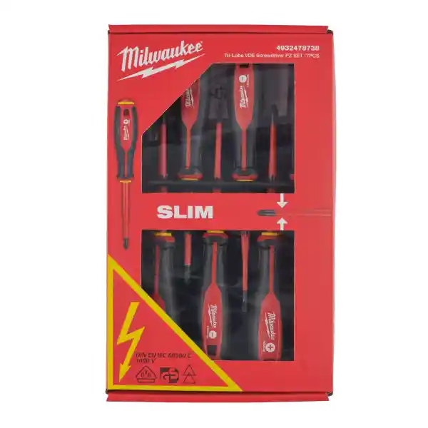 Milwaukee 7 Pc. Tri-lobe VDE Screwdriver PZ SET - 4932478738