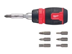Milwaukee 8 in 1 Compact Ratcheting Multi-Bit Screwdriver - 4932480581