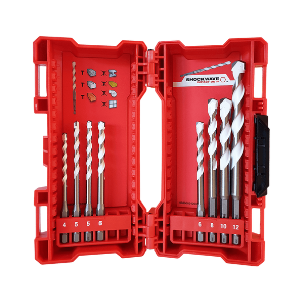 Milwaukee 8 Pc. SHOCKWAVE™ Carbide Multi-Material Drill Bits Set - 4932471112