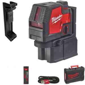 Milwaukee L4CLLP-301C USB USB Rechargeable Green Cross Line & Plumb Points Laser - 4933478099