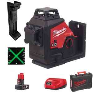 Milwaukee M123PL-401C Green 360° 3 Plane Laser - 4933478102
