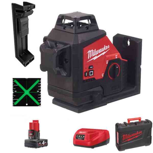 Milwaukee M123PL-401C Green 360° 3 Plane Laser - 4933478102