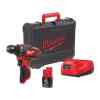 Milwaukee M12BDD-201C 3/8” 12V Sub Compact Brushed Percussion Drill Driver Kit with 1x2.0 Ah Battery, Charger and Case - 4933479439